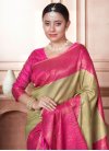 Woven Work Mint Green and Rose Pink Designer Traditional Saree - 3