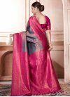 Navy Blue and Rose Pink Trendy Classic Saree For Ceremonial - 3
