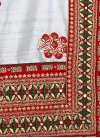 Sophisticated Red and White Booti Work Trendy Designer Saree - 1