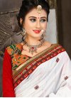 Adorning Bhagalpuri Silk Red and White Traditional Saree For Festival - 2