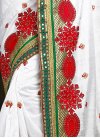 Red and White Bhagalpuri Silk Trendy Designer Saree - 2