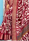 Maroon and Off White Designer Contemporary Saree For Ceremonial - 2
