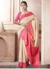 Beige and Rose Pink Traditional Designer Saree For Ceremonial - 1