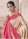 Beige and Rose Pink Traditional Designer Saree For Ceremonial - 2