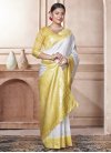 Gold and White Designer Traditional Saree - 2