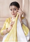 Gold and White Designer Traditional Saree - 1