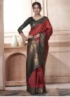 Bottle Green and Red Woven Work Trendy Classic Saree - 1