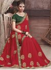 Green and Red Art Silk Designer Contemporary Style Saree - 1