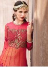 Orange and Rose Pink Embroidered Work Floor Length Anarkali Salwar Suit - 1