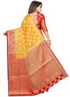 Art Silk Orange and Red Woven Work Designer Traditional Saree - 1