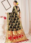 Black and Red Designer Traditional Saree For Casual - 1