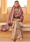 Beige and Rose Pink Trendy Classic Saree - 1