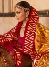 Patola Silk Digital Print Work Mustard and Red Traditional Designer Saree - 1