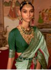 Patola Silk Green and Sea Green Designer Classic Saree For Party - 1