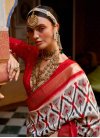 Rani and White Patola Silk Traditional Designer Saree - 1