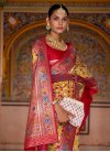 Mustard and Red Contemporary Style Saree - 1