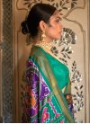 Purple and Teal Woven Work Designer Traditional Saree - 1