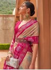 Beige and Rose Pink Trendy Saree - 1