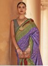 Green and Violet Silk Designer Contemporary Saree - 1
