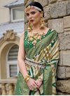 Woven Work Green and Off White Trendy Classic Saree - 3