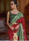 Woven Work Green and Red Designer Contemporary Style Saree - 1
