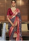 Patola Silk Woven Work Grey and Red Designer Traditional Saree - 1