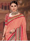 Print Work Off White and Red Designer Traditional Saree - 1