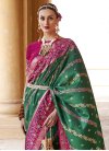 Print Work Green and Rose Pink Traditional Designer Saree - 1