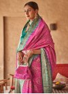 Aqua Blue and Rose Pink Woven Work Designer Traditional Saree - 1