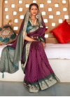 Purple and Teal Designer Traditional Saree - 1