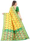 Green and Yellow Designer Traditional Saree - 2
