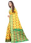 Green and Yellow Designer Traditional Saree - 1