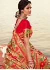 Banarasi Silk Red Designer Contemporary Style Saree For Festival - 1
