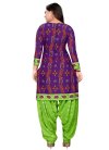 Mint Green and Purple Crepe Silk Trendy Patiala Salwar Suit - 1