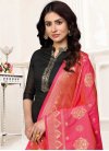 Black and Red Cotton Silk Pant Style Designer Salwar Suit - 1