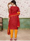 Mustard and Red Embroidered Work Pant Style Designer Salwar Kameez - 1