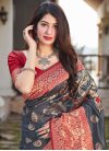 Art Silk Grey and Red Traditional Designer Saree - 1