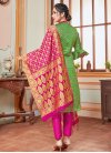 Green and Rose Pink Pant Style Classic Salwar Suit - 2