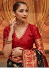 Woven Work Black and Red Trendy Classic Saree - 1