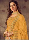 Cotton Embroidered Work Palazzo Straight Salwar Suit - 1