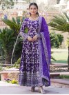 Embroidered Work Readymade Floor Length Gown - 1