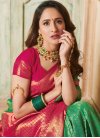 Rose Pink and Sea Green Woven Work Traditional Designer Saree - 1
