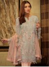Faux Georgette Pant Style Designer Salwar Kameez For Ceremonial - 1