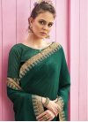Green and Sea Green Half N Half Trendy Saree For Ceremonial - 1