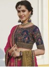 Fuchsia and Navy Blue Lace Work Traditional Designer Saree - 2