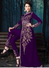 Faux Georgette Embroidered Work Pant Style Designer Salwar Suit - 2