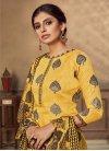 Embroidered Work Brown and Yellow Cotton Trendy Patiala Salwar Kameez - 1