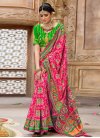 Green and Rose Pink Designer Contemporary Saree For Bridal - 2