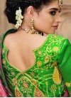 Green and Rose Pink Designer Contemporary Saree For Bridal - 1