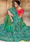 Green and Teal Patola Silk Designer Traditional Saree - 1
